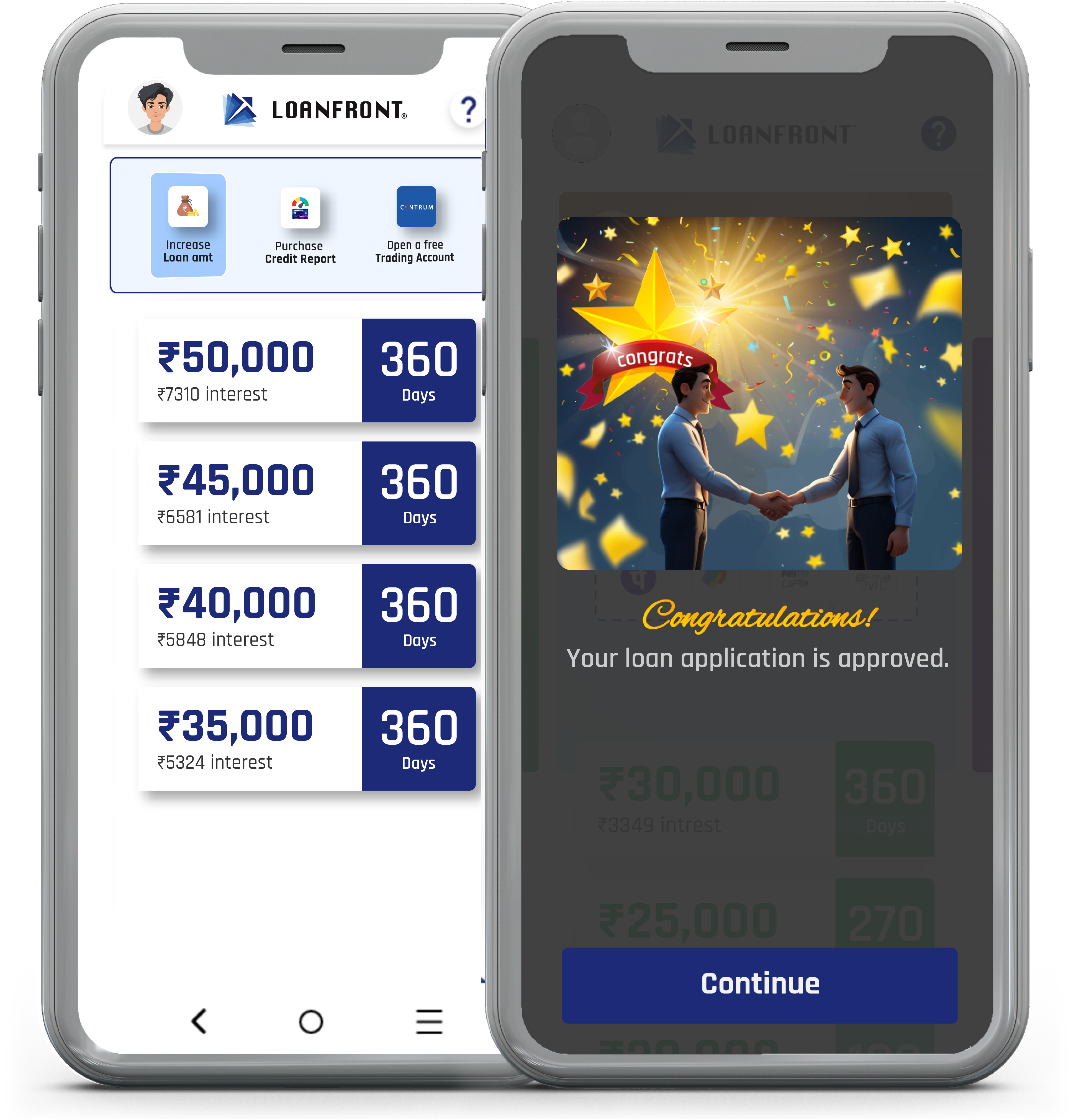 LoanFront - Instant Personal Loan App - Repayment in EMIs